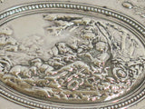 3.25 in - Sterling Silver Antique French Playing Flute Scene Snuff Box