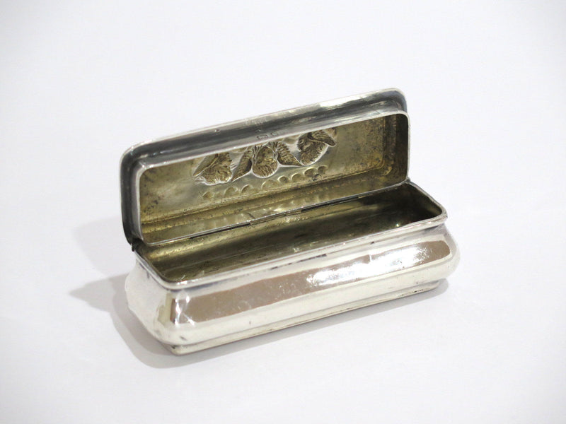 3.25 in - Sterling Silver Antique English Birmingham Three Cupids Snuff Box