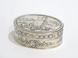 2.75 in - European Silver Antique German Wine Pitcher Decorated Snuff Box