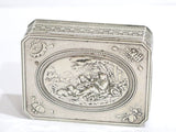 3.25 in - Sterling Silver Antique French Playing Flute Scene Snuff Box