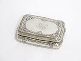 3.25 in - Sterling Silver Gilded Interior Antique Swedish Floral Snuff Box
