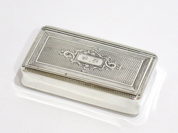 3 1/8 in Sterling Silver Gilded Interior Antique French c. 1890 Ornate Snuff Box