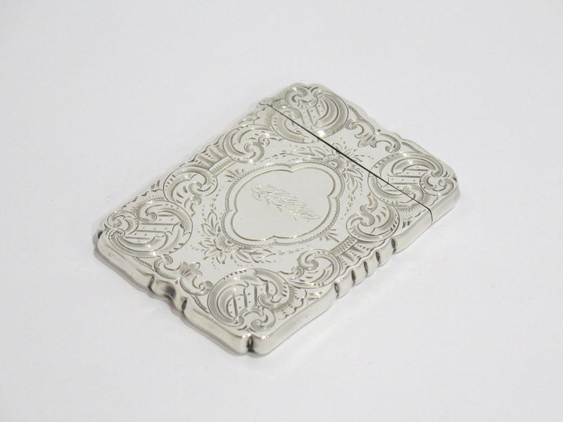 3 3/8 in - Sterling Silver Antique Continental Ornate Floral Card Case