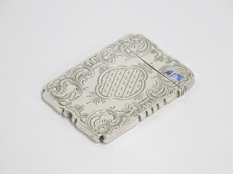 3 3/8 in - Sterling Silver Antique Continental Ornate Floral Card Case