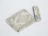 3 3/8 in - Sterling Silver Antique Continental Ornate Floral Card Case