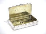 3.25" Sterling Silver Gilded Interior Antique Austrian Stripe Pattern Snuff Box