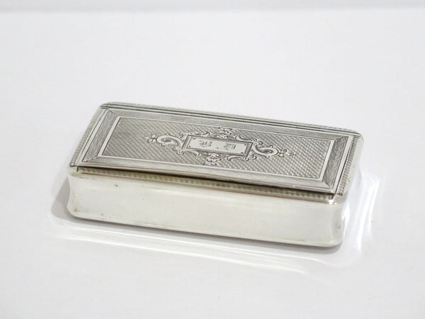 3 1/8 in Sterling Silver Gilded Interior Antique French c. 1890 Ornate Snuff Box