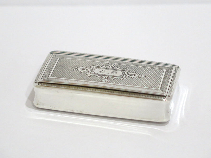 3 1/8 in Sterling Silver Gilded Interior Antique French c. 1890 Ornate Snuff Box