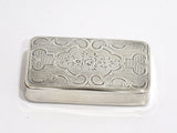 3.25 in - Sterling Silver Gilt Interior Antique French Floral Snuff Box