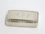 3.25 in - Sterling Silver Gilt Interior Frontin Antique French Ornate Snuff Box