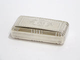 3.25 in - Sterling Silver Gilt Interior Frontin Antique French Ornate Snuff Box