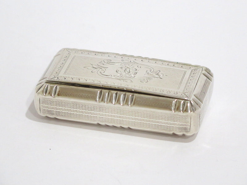 3.25 in - Sterling Silver Gilt Interior Frontin Antique French Ornate Snuff Box