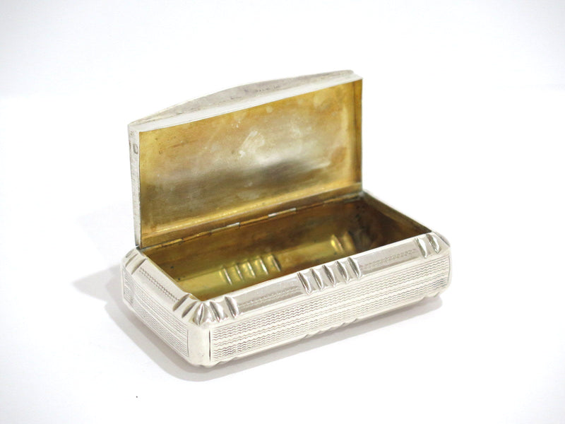 3.25 in - Sterling Silver Gilt Interior Frontin Antique French Ornate Snuff Box