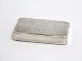 3.25 in - Sterling Silver Gilt Interior Antique French Floral Snuff Box