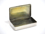 3.25 in - Sterling Silver Gilt Interior Antique French Floral Snuff Box