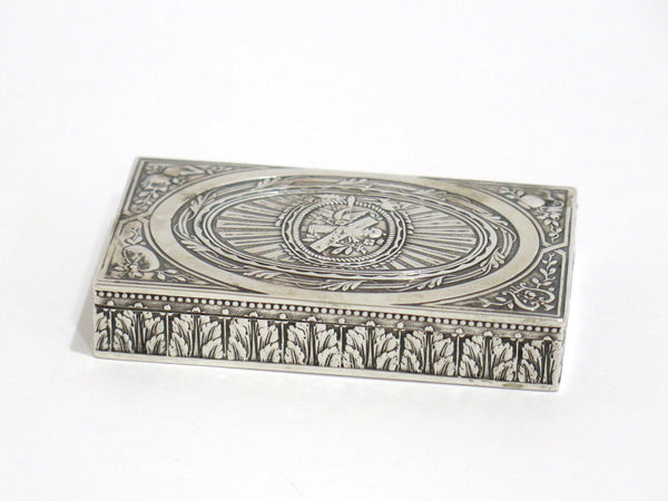3 3/8 in - European Silver Gilded Interior Antique Continental Ornate Snuff Box