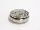 2 in - Sterling Silver Whiting Antique Country Life Scene Round Snuff/Pill Box