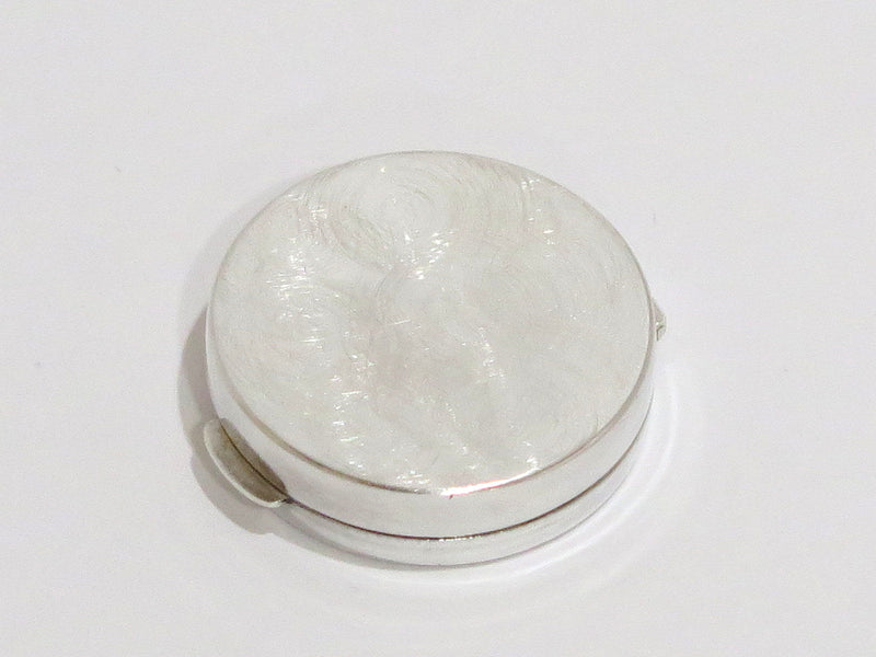 1 1/8 in - Sterling Silver Vintage Mesh Pattern Round Pill Case