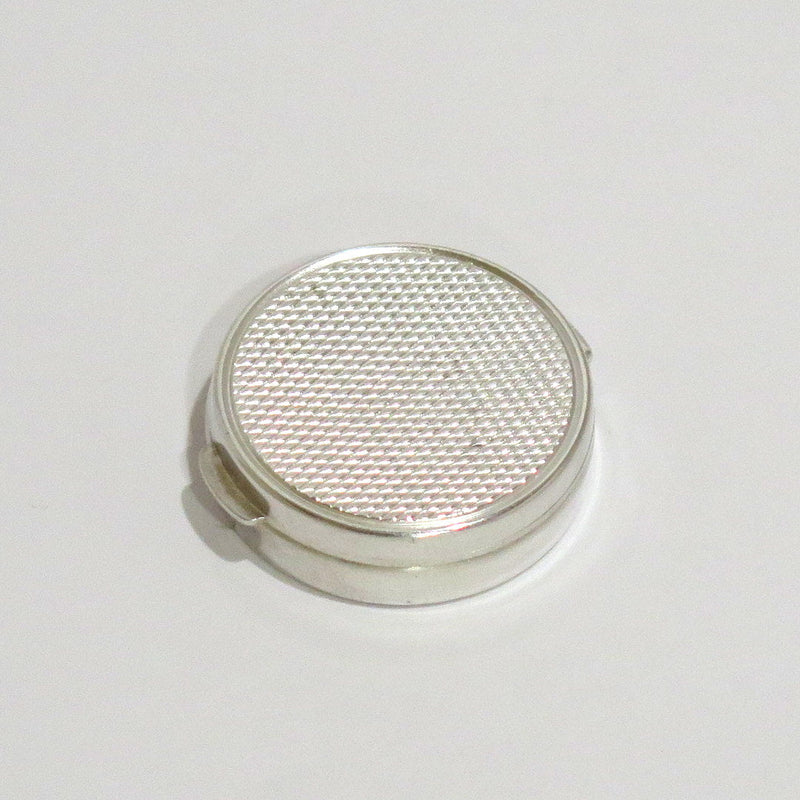 1 1/8 in - Sterling Silver Vintage Mesh Pattern Round Pill Case