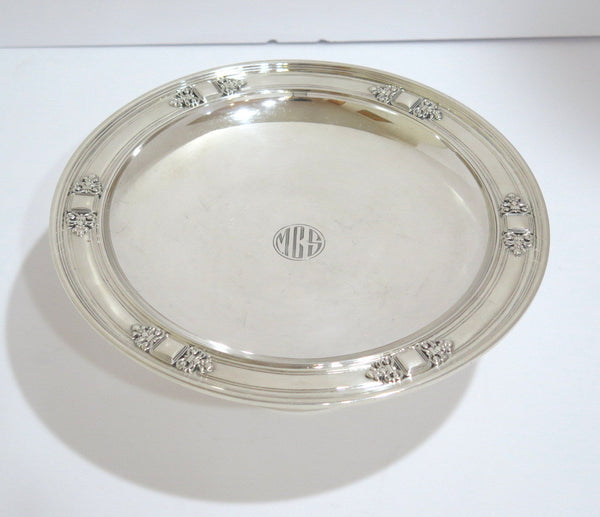 Pair of 9 in - Sterling Silver Tiffany & Co. Antique Footed Serving Plates