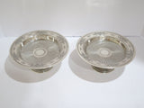 Pair of 8 in - Sterling Silver Tiffany & Co. Antique Floral Footed Serving Plates