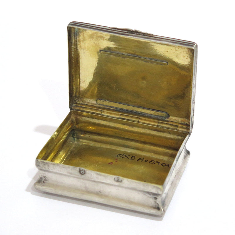 3 in - Sterling Silver Gilded Interior Antique Floral Snuff Box