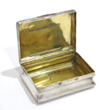 3 in - Sterling Silver Gilded Interior Antique Floral Snuff Box