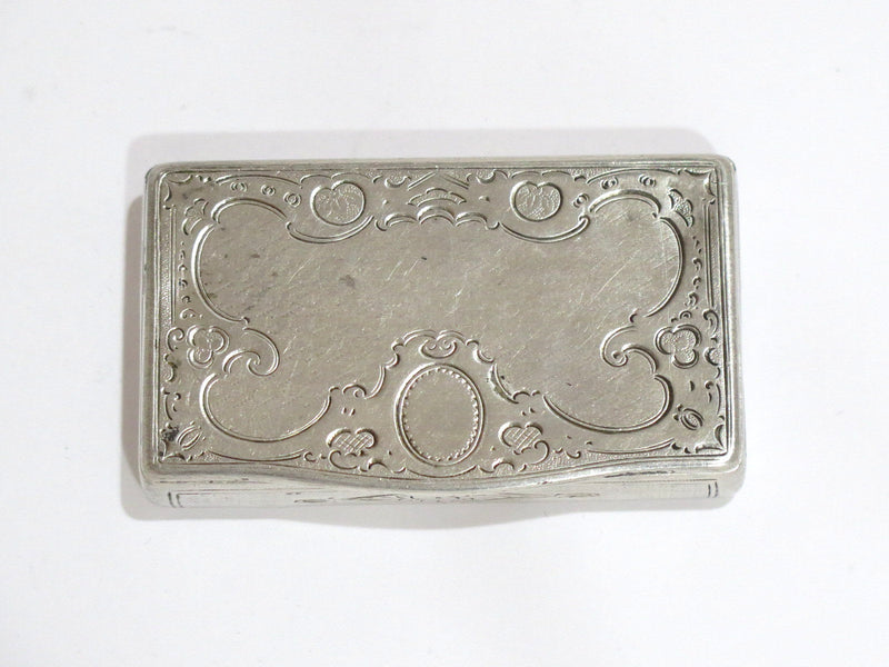 2.75 in - European Silver Antique Austrian 1853 Scroll-Decorated Snuff Box