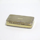 2 7/8 in - Sterling Silver Gold Wash Antique Floral Snuff Box