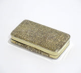 2 7/8 in - Sterling Silver Gold Wash Antique Floral Snuff Box