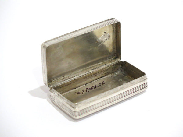 2 5/8 in - European Silver Antique Wave Pattern Snuff Box