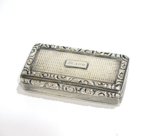 2 5/8 in - Sterling Silver Gold Wash Interior Antique English Georgian Snuff Box