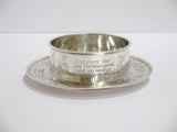 2 pieces - Sterling Silver Gorham Antique Child's Bowl & Plate w/ Poetic Sayings